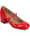 Journee Collection Journee Women's Okenna Tru Comfort Foam Wide Width Low Heel Square Toe Pumps In Red