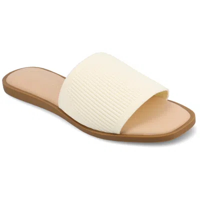 Journee Collection Journee Women's Prisilla Medium And Wide Width Flat Sandals In Beige