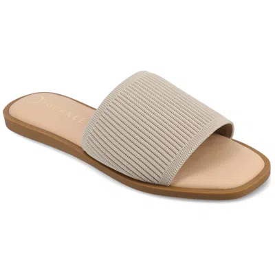 Journee Collection Journee Women's Prisilla Medium And Wide Width Flat Sandals In Grey