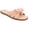 Journee Collection Prylin Bow Slide Sandal In Pink