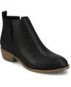 Journee Collection Journee Womens Rimi Pull On Stacked Heel Booties In Black Polyurethane