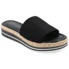 Journee Collection Women's Rosey Tru Comfort Foam Wide Width Wedge Heel Espadrille Sandals In Black