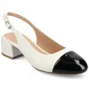 Journee Collection Sammie Womens Cap Closed Toe Flat Heel Pumps In White
