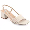 Journee Collection Shayana Block Heel Slingback Sandal In Beige