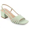 Journee Collection Shayana Block Heel Slingback Sandal In Green