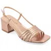 Journee Collection Shayana Block Heel Slingback Sandal In Multi