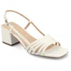 Journee Collection Shayana Block Heel Slingback Sandal In White