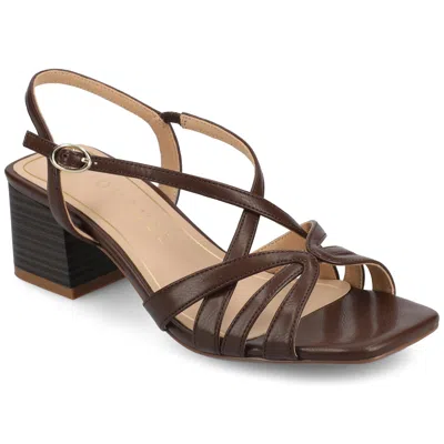 Journee Collection Women's Shyla Block Heel Dress Sandals In Brown