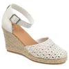 Journee Collection Journee Sierra Woven Espadrille Wedge Sandal In White