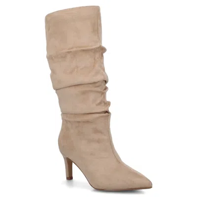 Journee Collection Journee Women's Sonnet Knee High Wide-calf Slouchy Boots In Gray