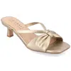 Journee Collection Starling Womens Square Open Toe Kitten Heel Pumps In Gold
