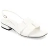 Journee Collection Women's Tabatha Block Heel Slingback Flat Sandals In White