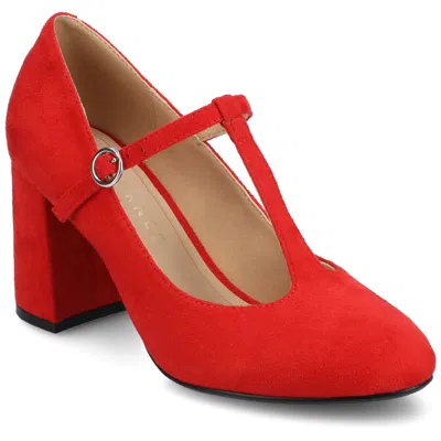 Journee Collection Journee Women's Talani T-strap Dress Pumps In Red