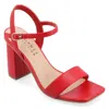 Journee Collection Journee Women's Tivona Medium And Wide Width Dress Sandals In Red