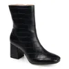 Journee Collection Journee Women's Haylinn Tru Comfort Foam Inside Zip Block Heel Booties In Black