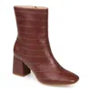 Journee Collection Women's Trevi Textured Bootie In Brown