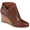 Journee Collection Journee Women's Tru Comfort Foam Glam Wedge Bootie In Brown