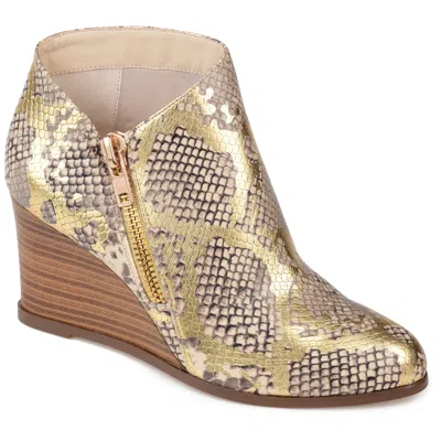 Journee Collection Journee Women's Tru Comfort Foam Glam Wedge Bootie In Gold