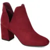Journee Collection Gwenn Womens Faux Suede Square Toe Booties In White