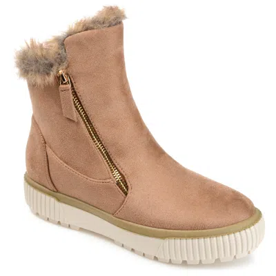Journee Collection Journee Women's Tru Comfort Foam Jezzy Wedge Bootie In Beige