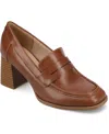 Journee Collection Malleah Loafer Pump In Brown Pu