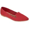 Journee Collection Vickie Womens Knit Slip On Loafers In Red