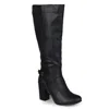 Journee Collection Carver Heeled Tall Boot In Black