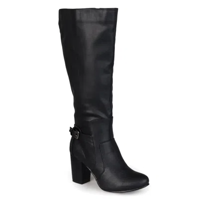 Journee Collection Carver Heeled Tall Boot In Black