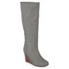Journee Collection Journee Women's Wide Calf Langly Boot In Grey