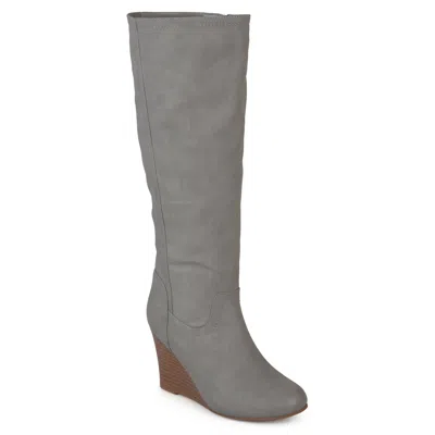 Journee Collection Journee Women's Wide Calf Langly Boot In Grey