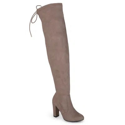 Journee Collection Maya Over-the-knee Boot In Taupe