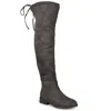Journee Collection Women's Mount Wide Calf Over The Knee Boots In Grey