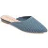 Journee Collection Journee Women's Wide Width Aniee Mule Flats In Blue