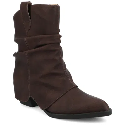 Journee Collection Journee Women's Wynette Medium And Wide Width Western Slouchy Ankle Booties In Multi