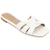 Journee Collection Journee Womens Arrina Wide Width Flat Sandals In White