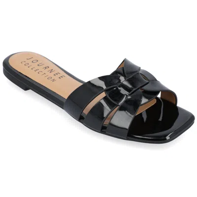 Journee Collection Journee Womens Arrina Wide Width Flat Sandals In Black