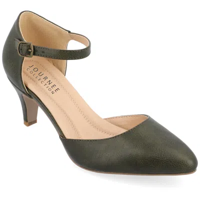 Journee Collection Journee Womens Bettie Almond Toe Mid Heel Pumps In Green