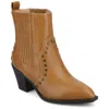 Journee Collection Journee Womens Braylee Studded Western Ankle Booties