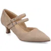 Journee Collection Journee Womens Carnation Medium And Wide Width Kitten Heel Mary Jane Pumps In Brown