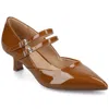 Journee Collection Journee Womens Carnation Medium And Wide Width Kitten Heel Mary Jane Pumps In Green