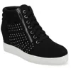 Journee Collection Journee Womens Clarity High Top Wedge Sneaker In Black