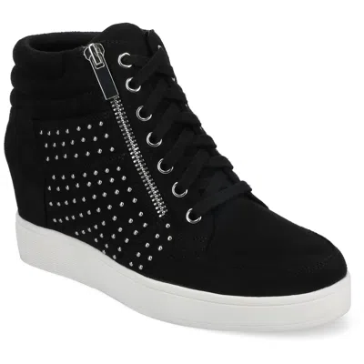 Journee Collection Journee Womens Clarity High Top Wedge Sneaker In Multi