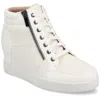 Journee Collection Journee Womens Clarity High Top Wedge Sneaker In White