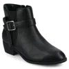 Journee Collection Journee Womens Devina Medium And Wide Width Buckle Detail Ankle Booties