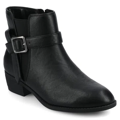 Journee Collection Journee Womens Devina Medium And Wide Width Buckle Detail Ankle Booties