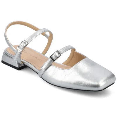 Journee Collection Journee Womens Gretchenn Wide Width Flats In Silver