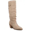 Journee Collection Journee Womens Kaleah Knee High Wide-calf Slouchy Boots In Brown