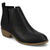 Journee Collection Journee Womens Rimi Pull On Stacked Heel Booties In Black Polyurethane