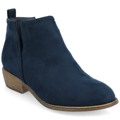 Journee Collection Journee Womens Rimi Pull On Stacked Heel Booties In Blue