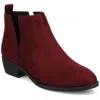 Journee Collection Journee Womens Rimi Pull On Stacked Heel Booties In Burgundy